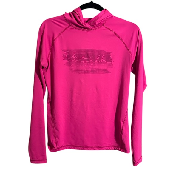 The North Face Tops - The North Face Women's Bright Pink Light Weight Pullover Graphic Hoodie Size S